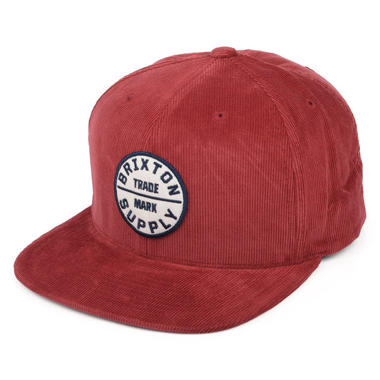 Gorra Snapback Oath III de pana de Brixton - Vino