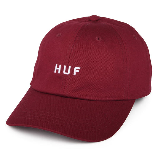 Gorra de béisbol Original Logo visera curvada de algodón de HUF - Burdeos
