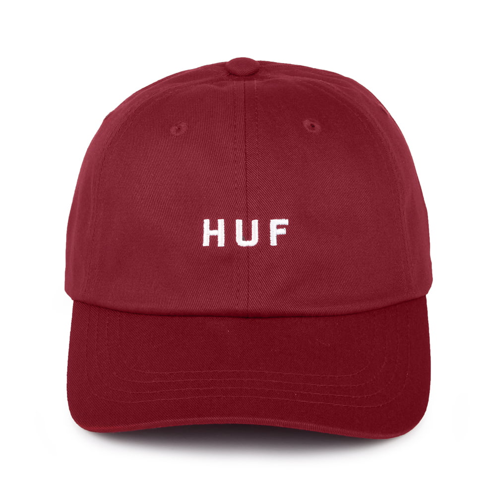 Gorra de béisbol Original Logo visera curvada de algodón de HUF - Burdeos