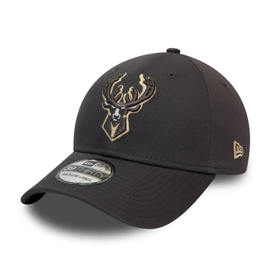 Gorra de béisbol 39THIRTY NBA Gray Pop Milwaukee Bucks de New Era - Grafito