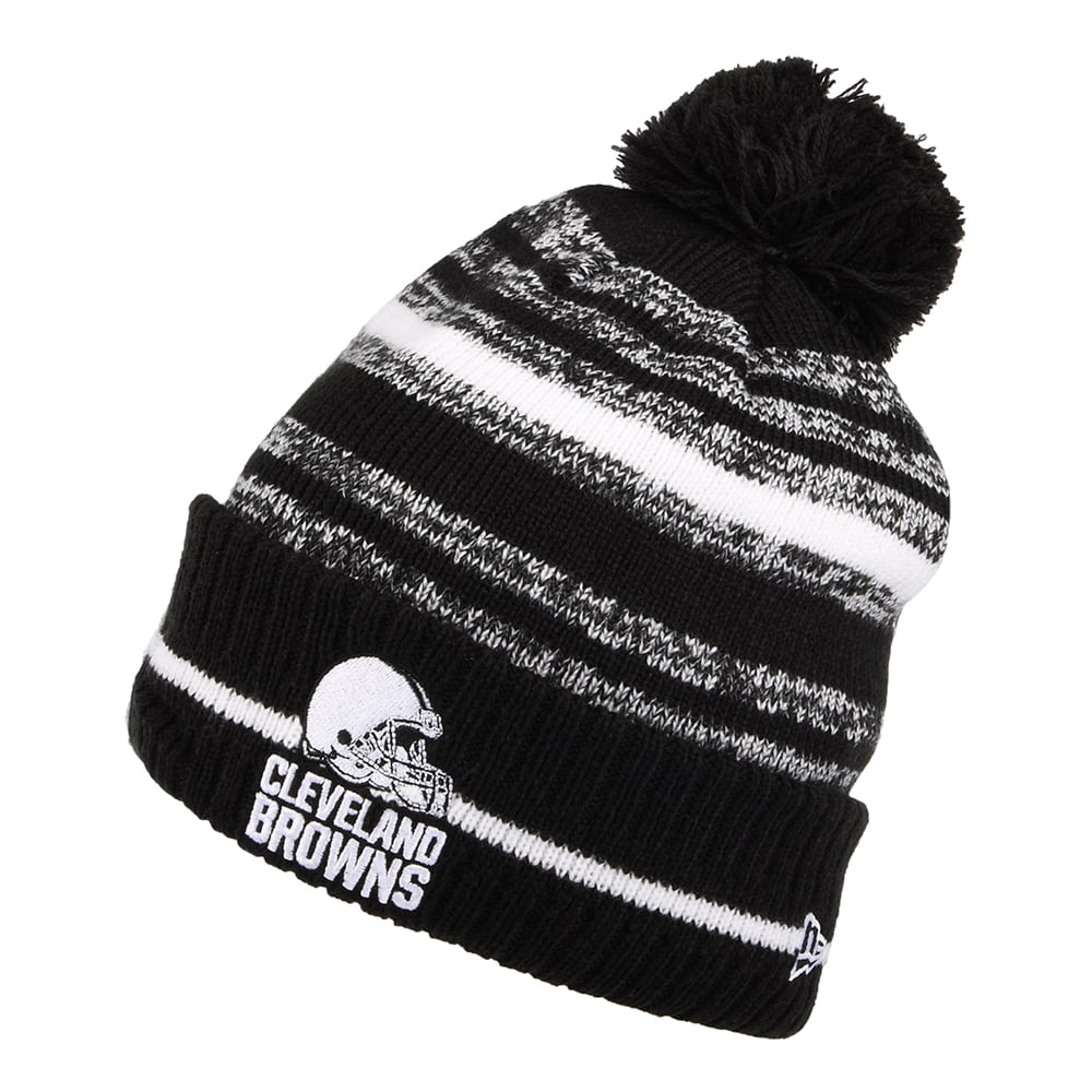 Gorro con pompón NFL Sport Knit - Cleveland Browns de New Era - Negro-Blanco