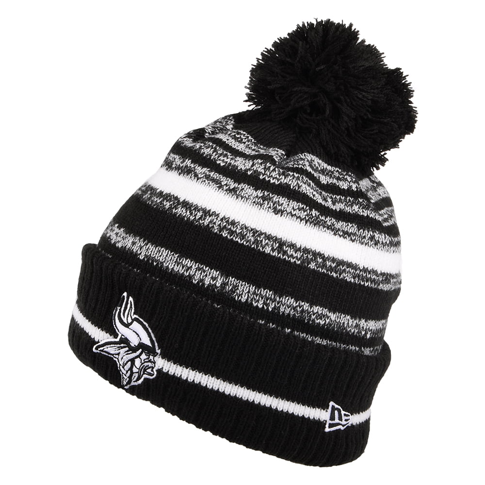 Gorro con pompón NFL Sport Knit - Minnesota Vikings de New Era - Negro-Blanco