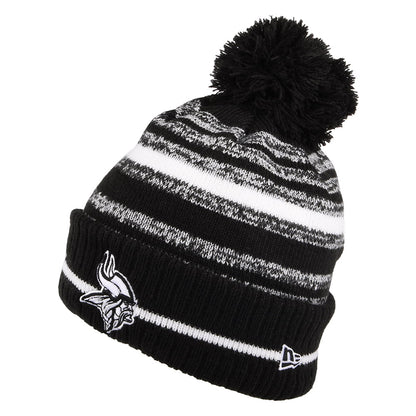 Gorro con pompón NFL Sport Knit - Minnesota Vikings de New Era - Negro-Blanco