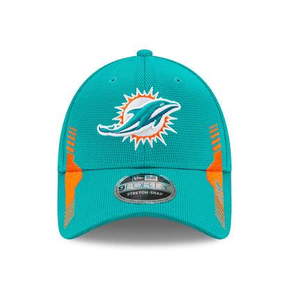 Gorra de béisbol 9FORTY NFL Sideline Home Miami Dolphins de New Era - Verde Azulado-Naranja