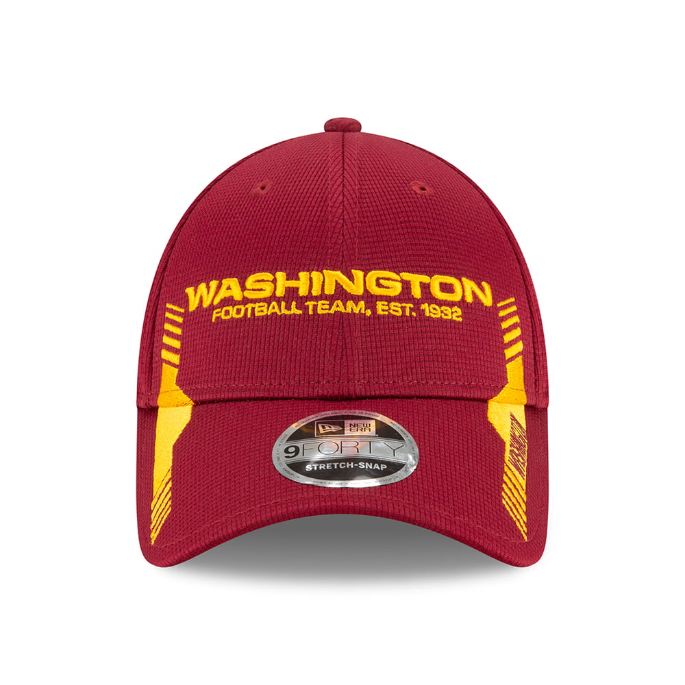 Gorra de béisbol 9FORTY Stretch Snap NFL Sideline Home Washington Football Team de New Era - Burdeos-Dorado
