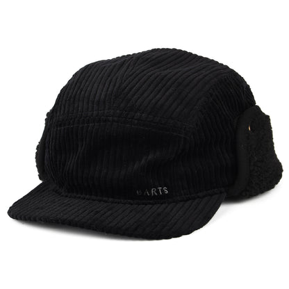 Gorra 5 paneles Rayner de pana con orejeras de Barts - Negro