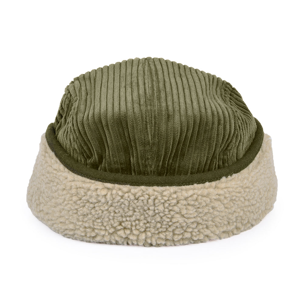 Gorra 5 paneles Rayner de pana con orejeras de Barts - Verde Militar