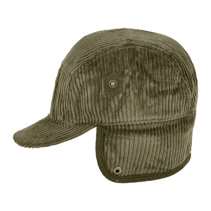 Gorra 5 paneles Rayner de pana con orejeras de Barts - Verde Militar