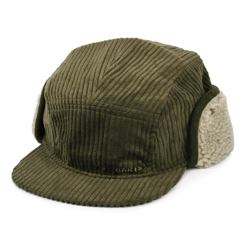 Gorra 5 paneles Rayner de pana con orejeras de Barts - Verde Militar