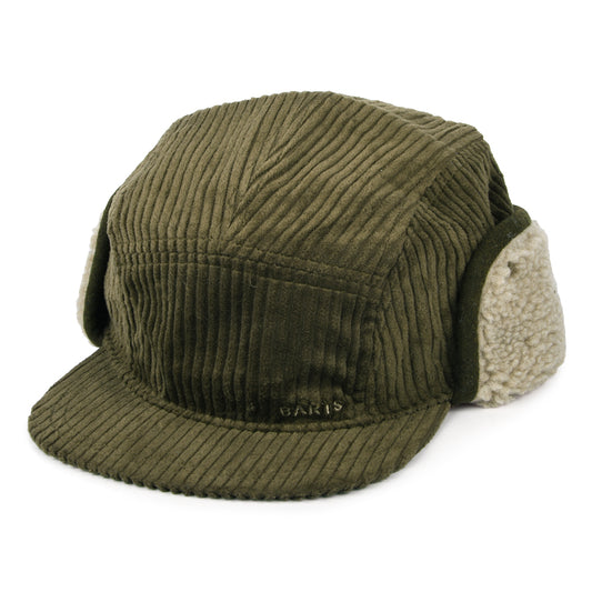 Gorra 5 paneles Rayner de pana con orejeras de Barts - Verde Militar