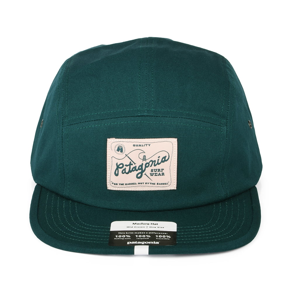 Gorra 5 paneles Maclure de algodón orgánico de Patagonia - Verde Oscuro