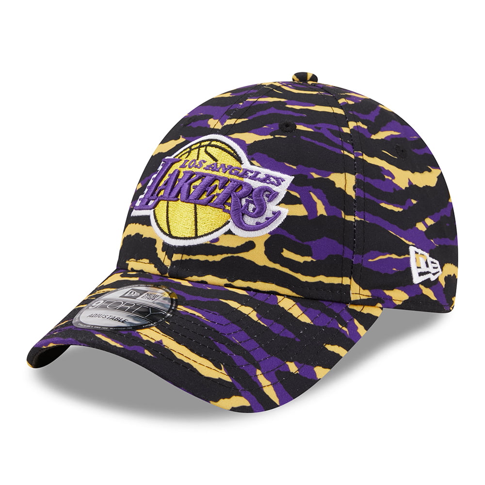 Gorra de béisbol 9FORTY NBA AOP Camo Print L.A. Lakers de New Era - Morado