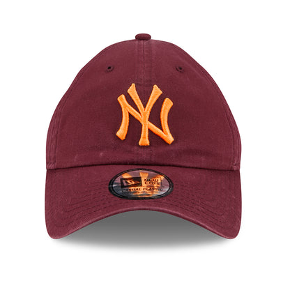 Gorra de béisbol 9TWENTY MLB League Casual New York Yankees de New Era - Granate Lavado