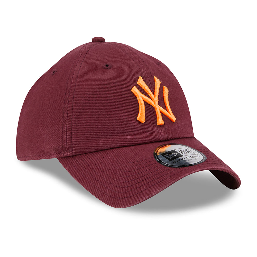 Gorra de béisbol 9TWENTY MLB League Casual New York Yankees de New Era - Granate Lavado