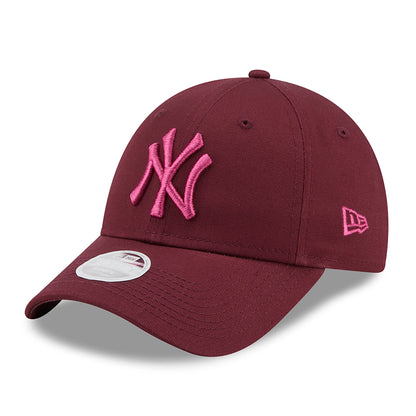 Gorra de béisbol mujer 9FORTY MLB League Essential New York Yankees de New Era - Granate-Rosa