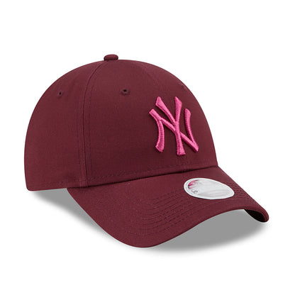 Gorra de béisbol mujer 9FORTY MLB League Essential New York Yankees de New Era - Granate-Rosa