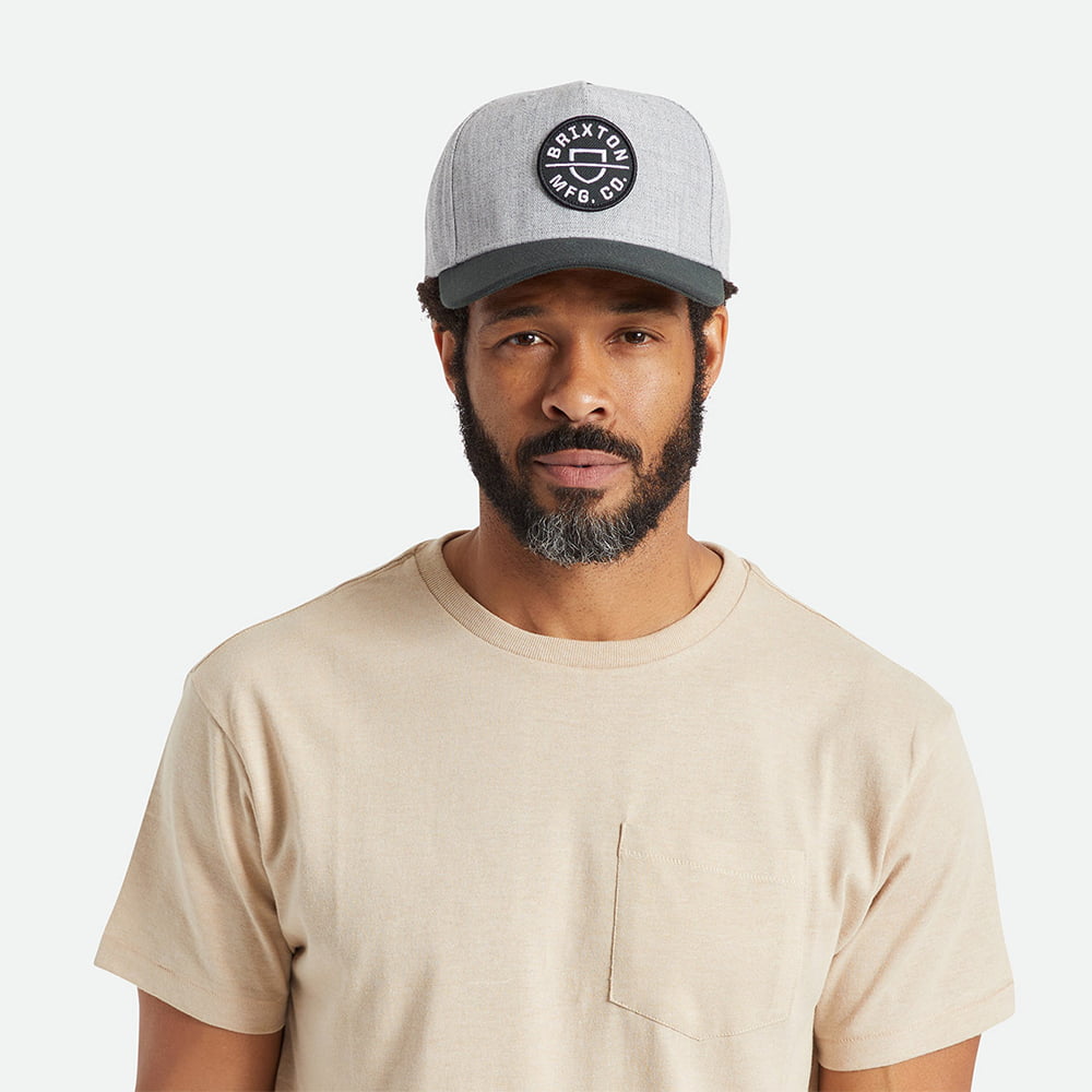 Gorra Snapback Crest C NetPlus MP de Brixton - Gris Jaspeado-Negro