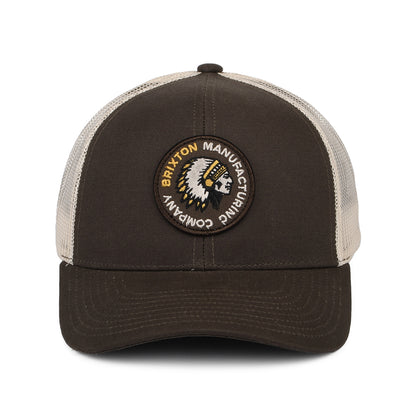 Gorra Trucker Rival Stamp NetPlus MP de Brixton - Marrón-Blanco Roto