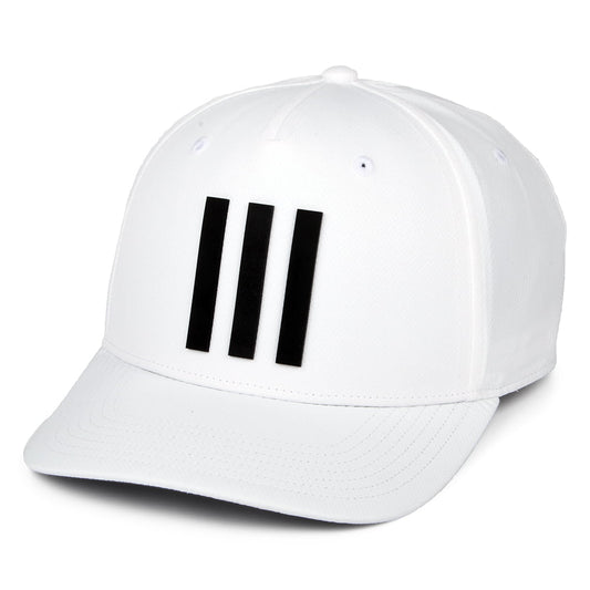 Gorra de béisbol Golf Tour 3 Stripes reciclado de Adidas - Blanco