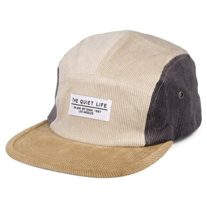 Gorra 5 paneles Colour Block de pana de The Quiet Life - Beige Arena-Gris