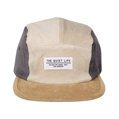 Gorra 5 paneles Colour Block de pana de The Quiet Life - Beige Arena-Gris