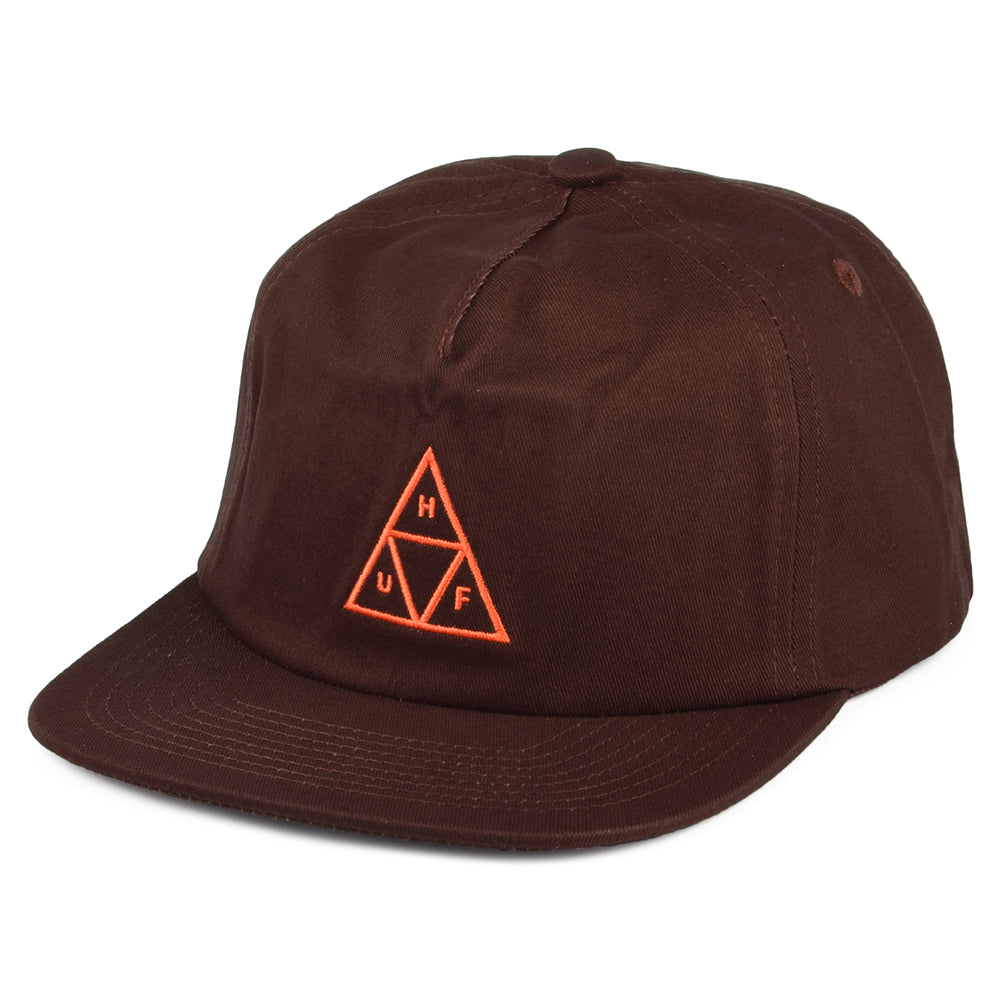 Gorra Snapback Triple Triangle Unstructured de HUF - Marrón