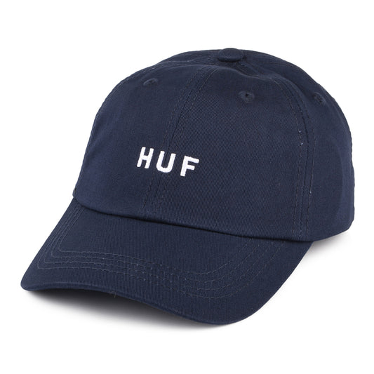 Gorra de béisbol Original Logo visera curvada de algodón de HUF - Azul Marino