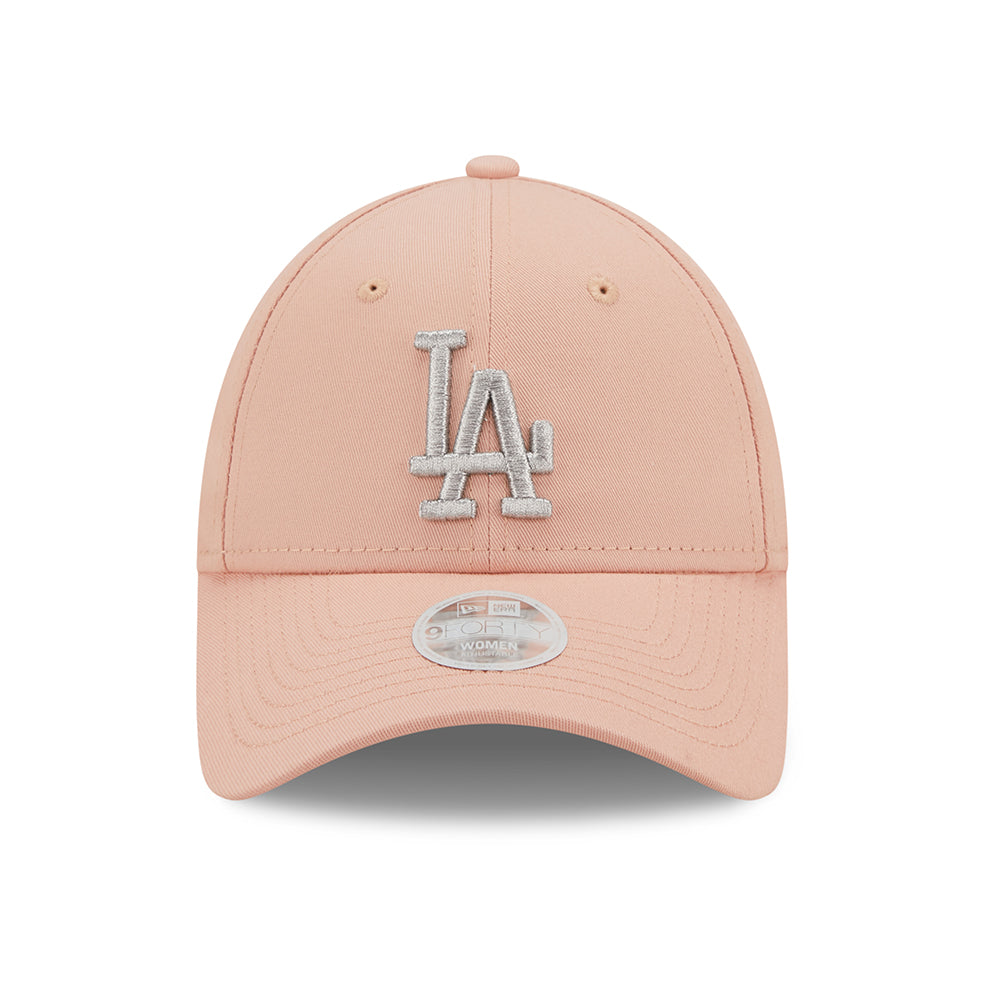 Gorra de béisbol mujeres 9FORTY MLB Metallic Logo L.A. Dodgers de New Era - Rosa Claro-Plateado