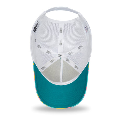 Gorra Trucker A-Frame MLB Camo Pack New York Yankees de New Era - Turquesa-Blanco