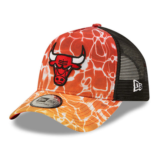 Gorra Trucker 9FORTY A-Frame NBA Summer City Chicago Bulls de New Era - Rojo-Negro