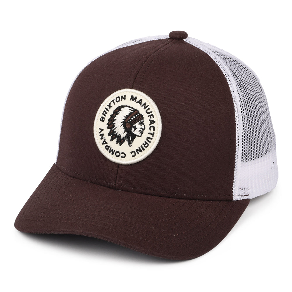 Gorra Trucker Rival Stamp NetPlus MP de Brixton - Caoba-Blanco