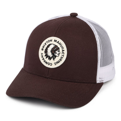 Gorra Trucker Rival Stamp NetPlus MP de Brixton - Caoba-Blanco