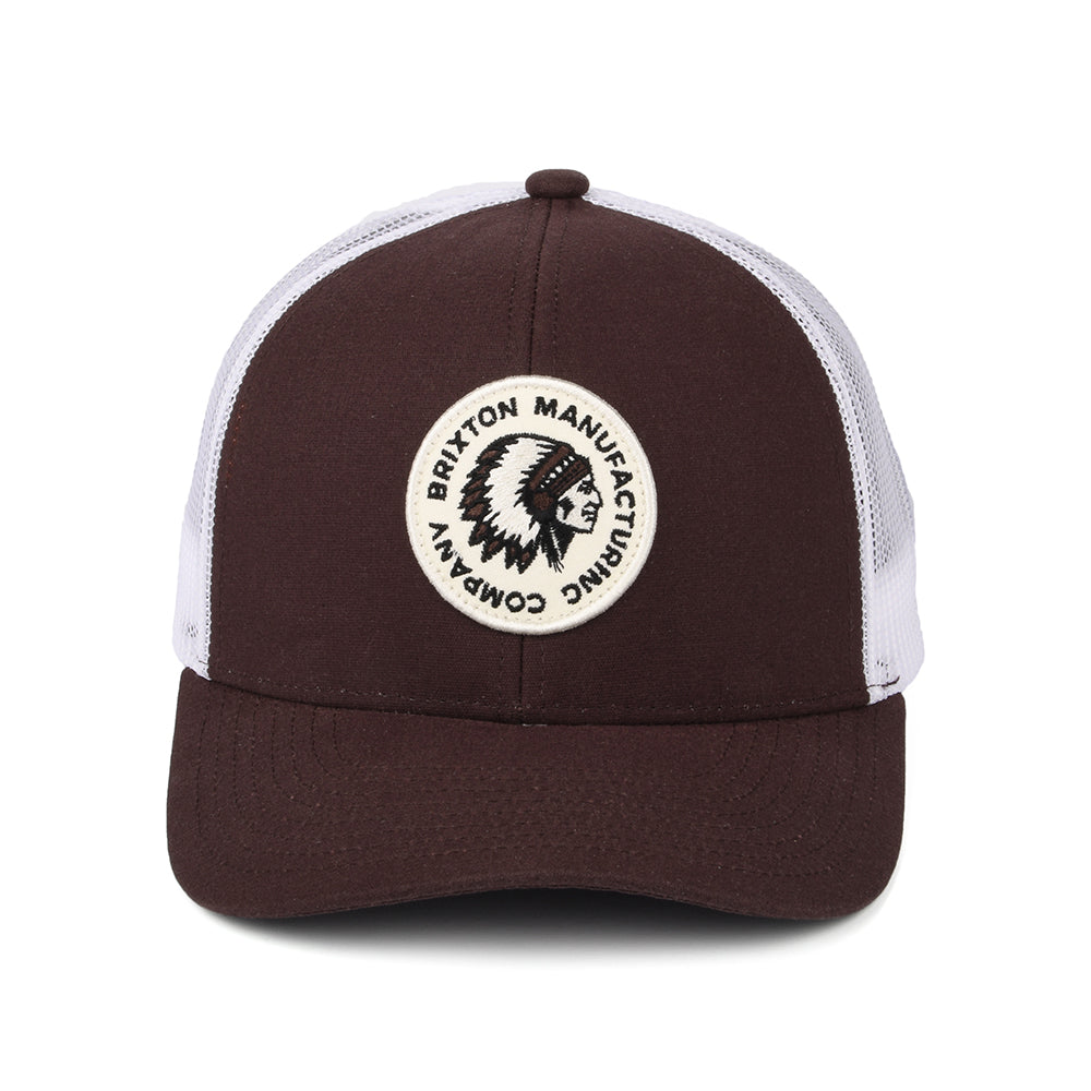 Gorra Trucker Rival Stamp NetPlus MP de Brixton - Caoba-Blanco