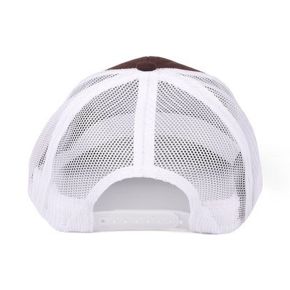 Gorra Trucker Rival Stamp NetPlus MP de Brixton - Caoba-Blanco
