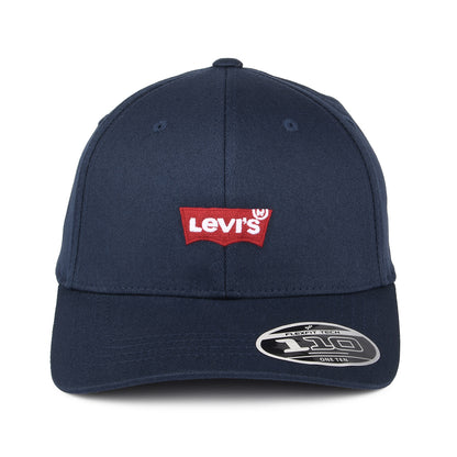 Gorra de béisbol Mid Batwing Flexfit con etiqueta lisa de Levi's - Azul Marino