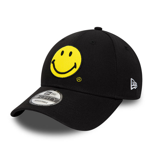 Gorra de béisbol 9FORTY Smiley de New Era - Negro