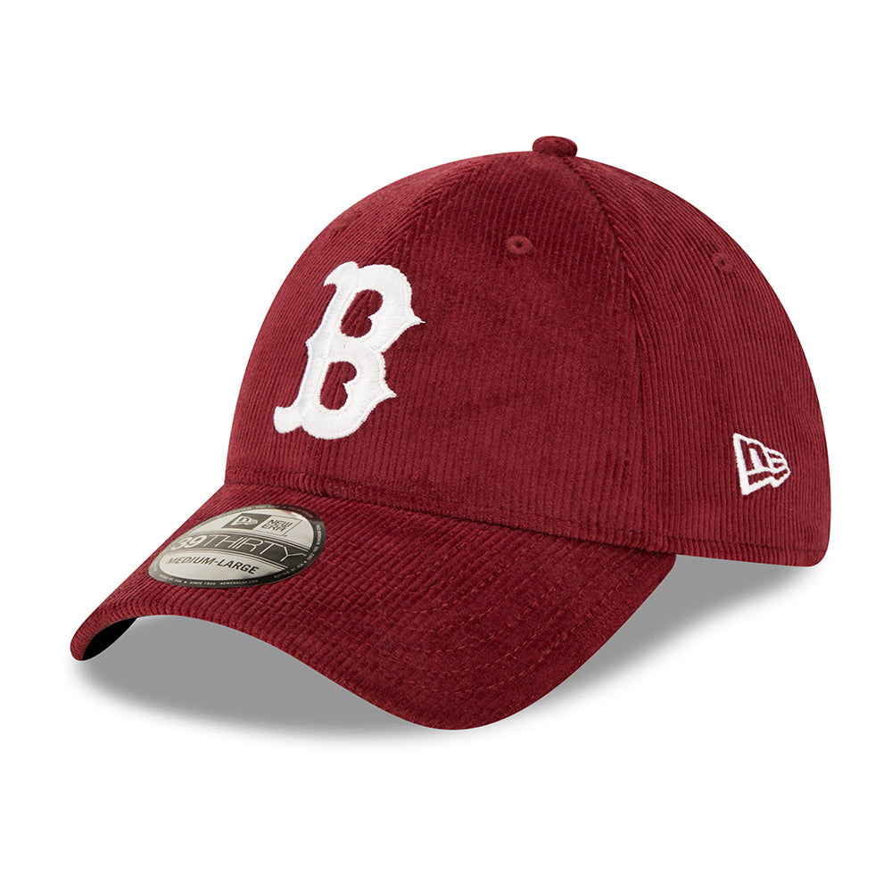 Gorra de béisbol 39THIRTY MLB Cord Boston Red Sox de New Era - Granate-Blanco