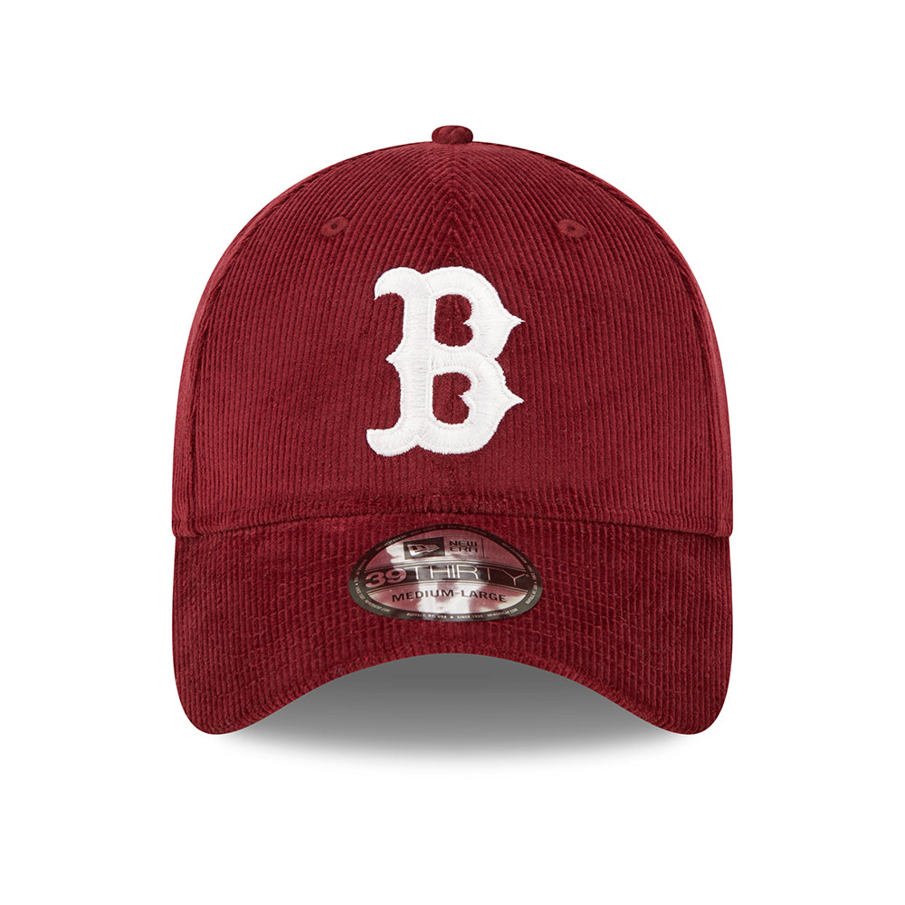 Gorra de béisbol 39THIRTY MLB Cord Boston Red Sox de New Era - Granate-Blanco