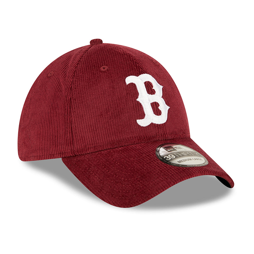 Gorra de béisbol 39THIRTY MLB Cord Boston Red Sox de New Era - Granate-Blanco