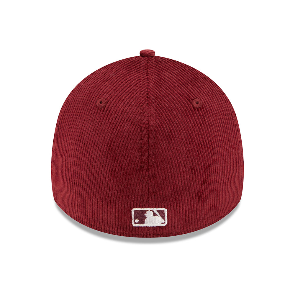 Gorra de béisbol 39THIRTY MLB Cord Boston Red Sox de New Era - Granate-Blanco