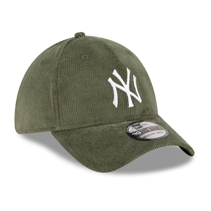 Gorra de béisbol 39THIRTY MLB Cord New York Yankees de New Era - Verde Oscuro-Blanco