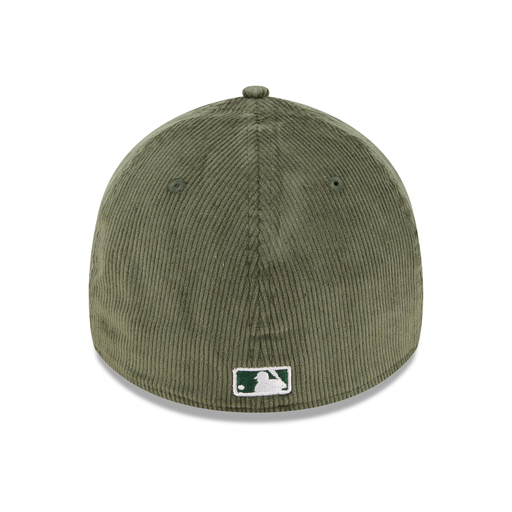 Gorra de béisbol 39THIRTY MLB Cord New York Yankees de New Era - Verde Oscuro-Blanco