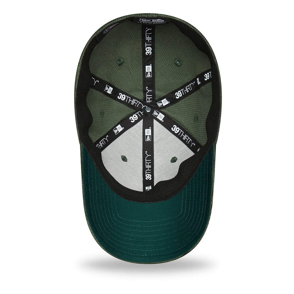 Gorra de béisbol 39THIRTY MLB Cord New York Yankees de New Era - Verde Oscuro-Blanco