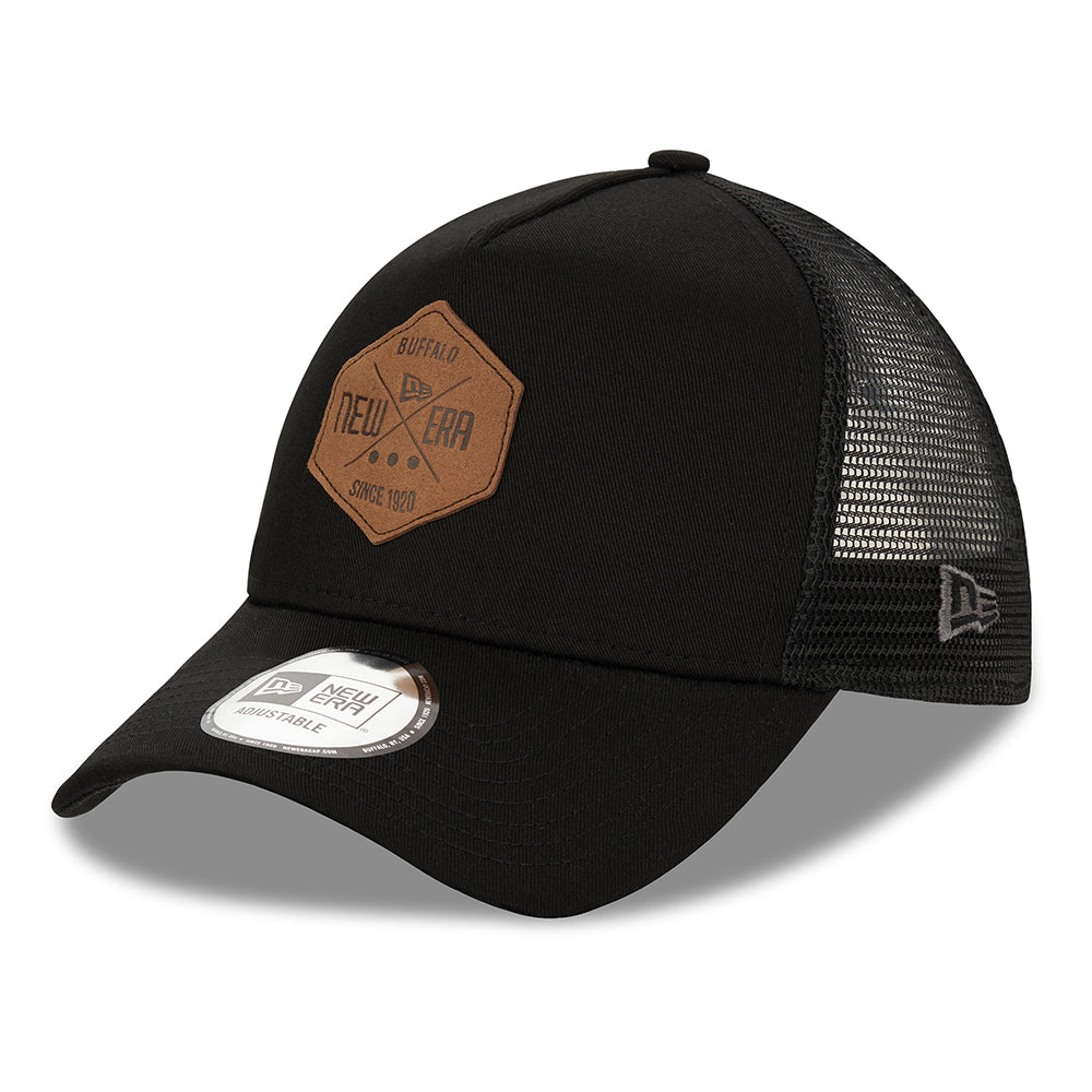 Gorra Trucker 9FORTY A-Frame Heritage Patch de New Era - Negro