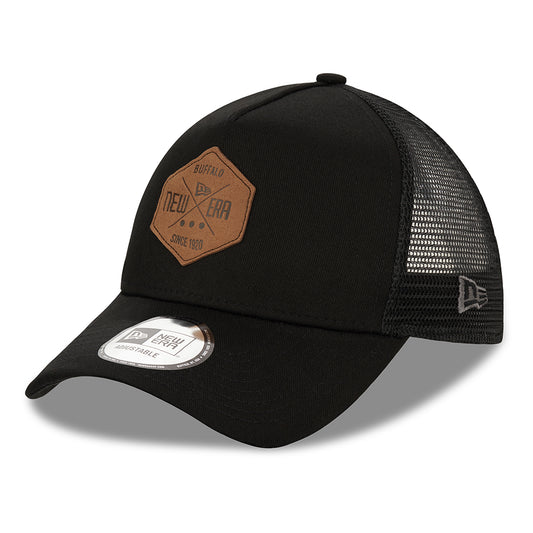 Gorra Trucker 9FORTY A-Frame Heritage Patch de New Era - Negro