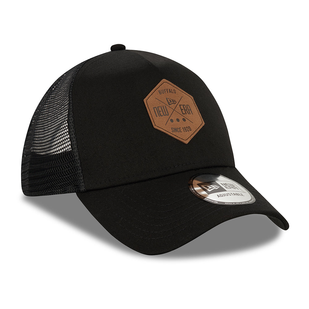 Gorra Trucker 9FORTY A-Frame Heritage Patch de New Era - Negro