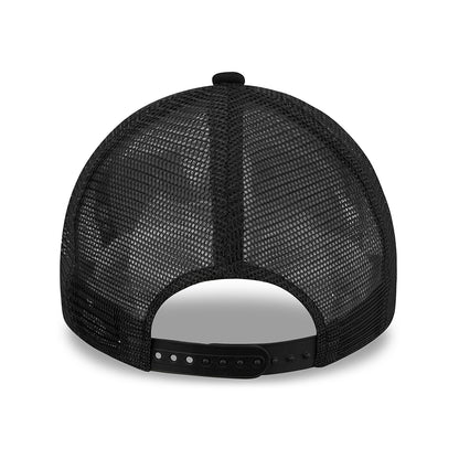Gorra Trucker 9FORTY A-Frame Heritage Patch de New Era - Negro
