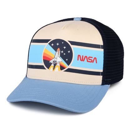 Gorra Trucker Sinclair de NASA - Blanco Marfil-Azul Marino-Azul Claro