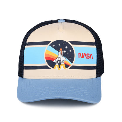 Gorra Trucker Sinclair de NASA - Blanco Marfil-Azul Marino-Azul Claro