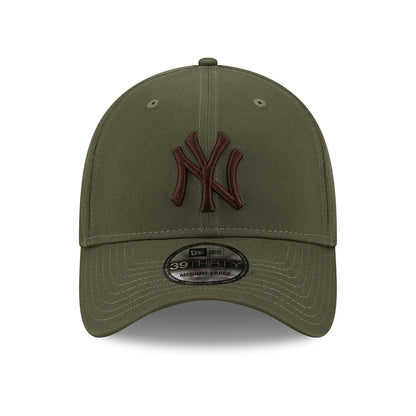 Gorra de béisbol 39THIRTY MLB League Essential I New York Yankees de New Era - Verde Oliva-Marrón